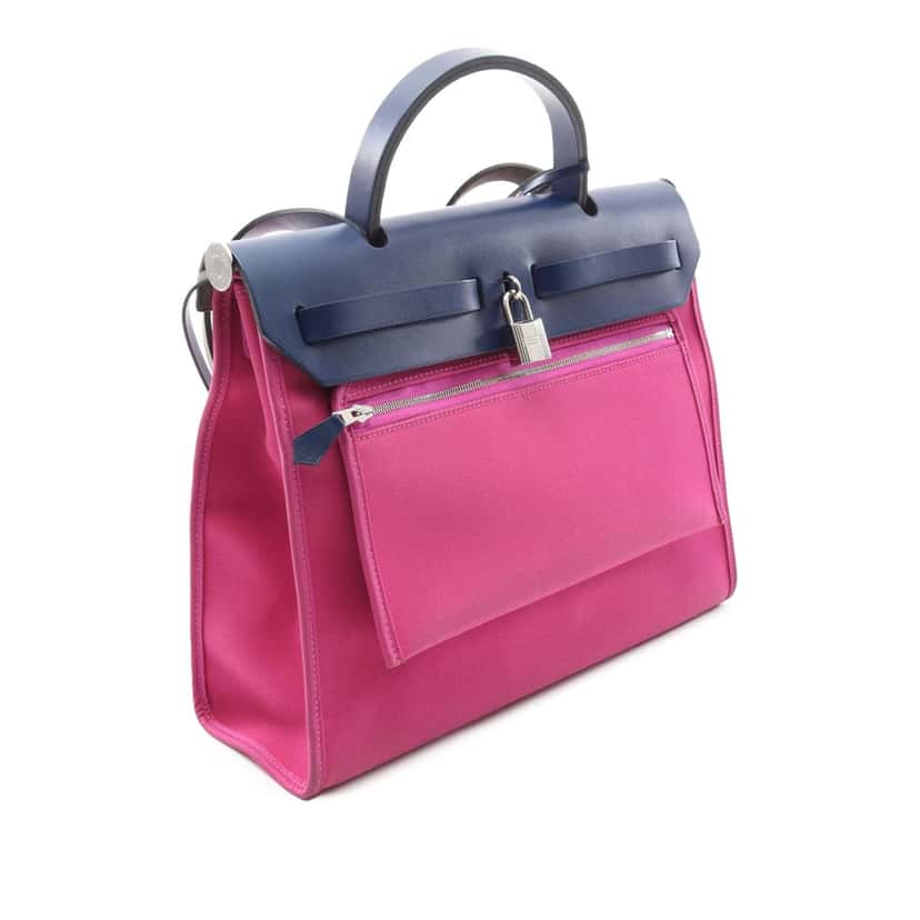 Hermès Toile Herbag Zip 31 Pink Canvas Good condition - Back View