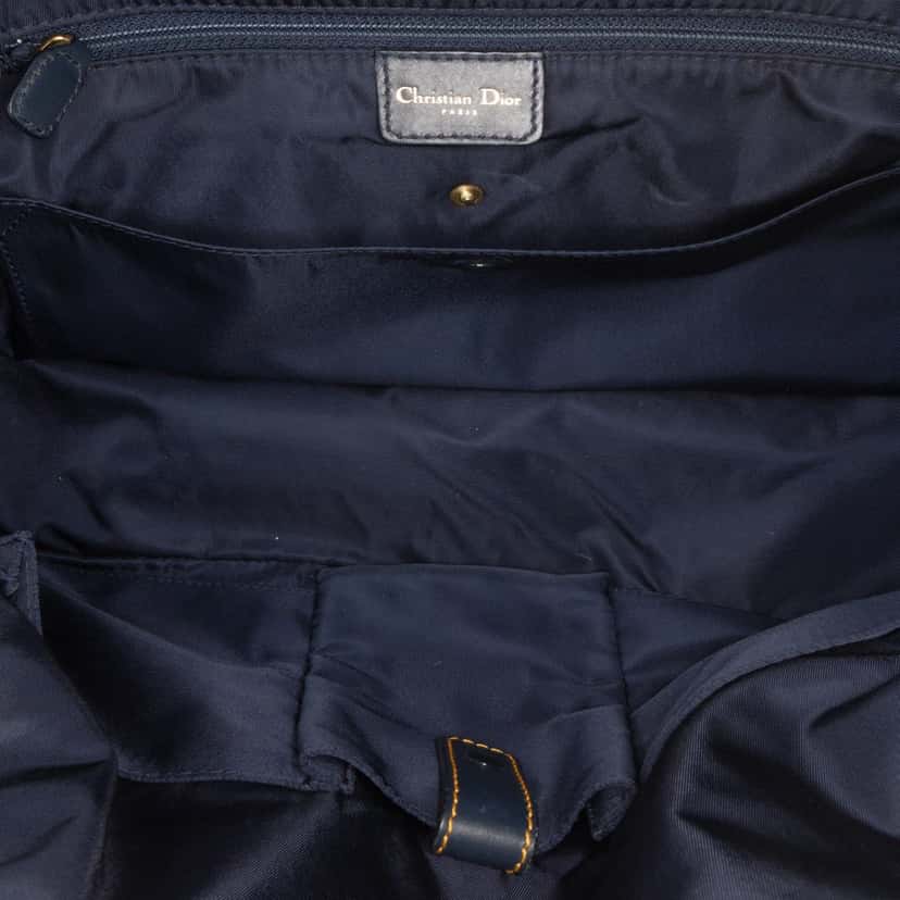 Dior Diorissimo Trotter Canvas Double Saddle Bowler Bag Blue Canvas Good condition - Model View