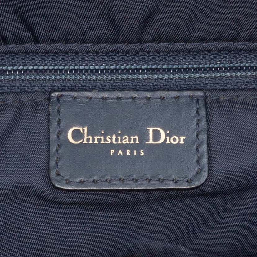 Dior Diorissimo Trotter Canvas Double Saddle Bowler Bag Blue Canvas Good condition - Box View