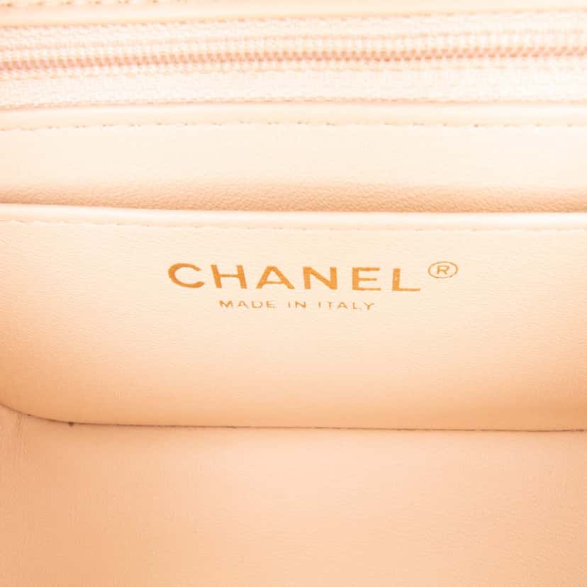 Chanel Mini Square Classic Lambskin Single Flap Brown Leather Good condition - Box View
