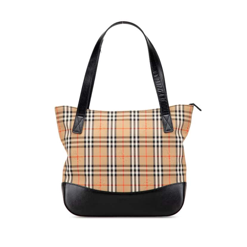 Burberry Haymarket Check Canvas Tote Brown Canvas Good condition - Front View