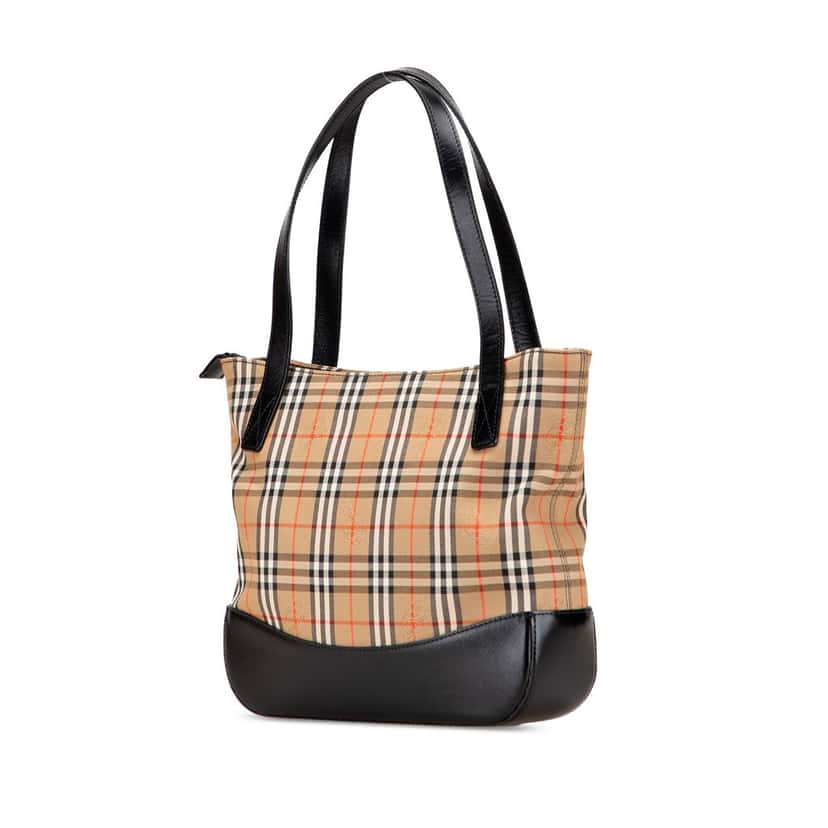 Burberry Haymarket Check Canvas Tote Brown Canvas Good condition - Back View