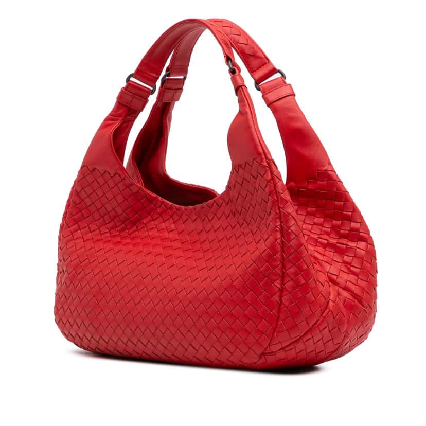 Bottega Veneta Small Nappa Intrecciato Campana Hobo Red Leather Good condition - Back View