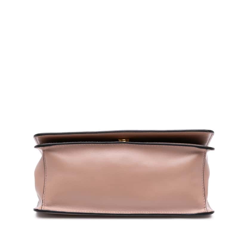 Prada Saffiano Lux Chain Crossbody Brown Leather Good condition - Inside View