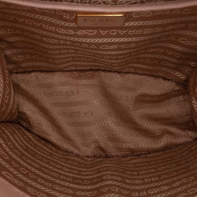 Prada Saffiano Lux Chain Crossbody Brown Leather Good condition - Model View