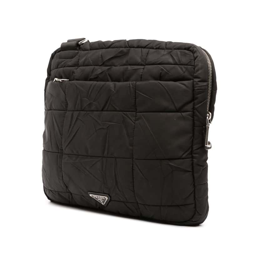 Prada Quilted Tessuto Crossbody Black Good condition - Back View
