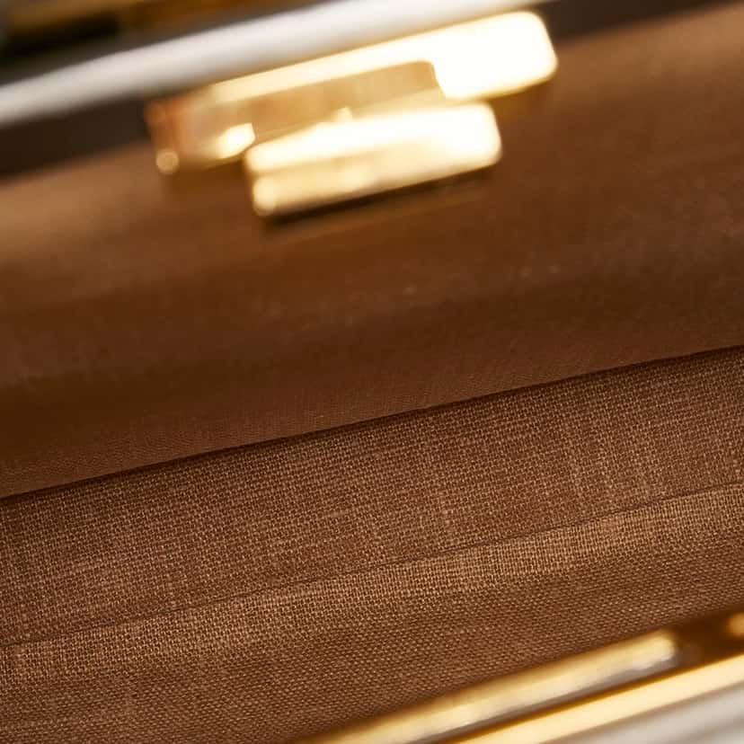 Fendi Medium Selleria Peekaboo Silver Leather Good condition - Model View