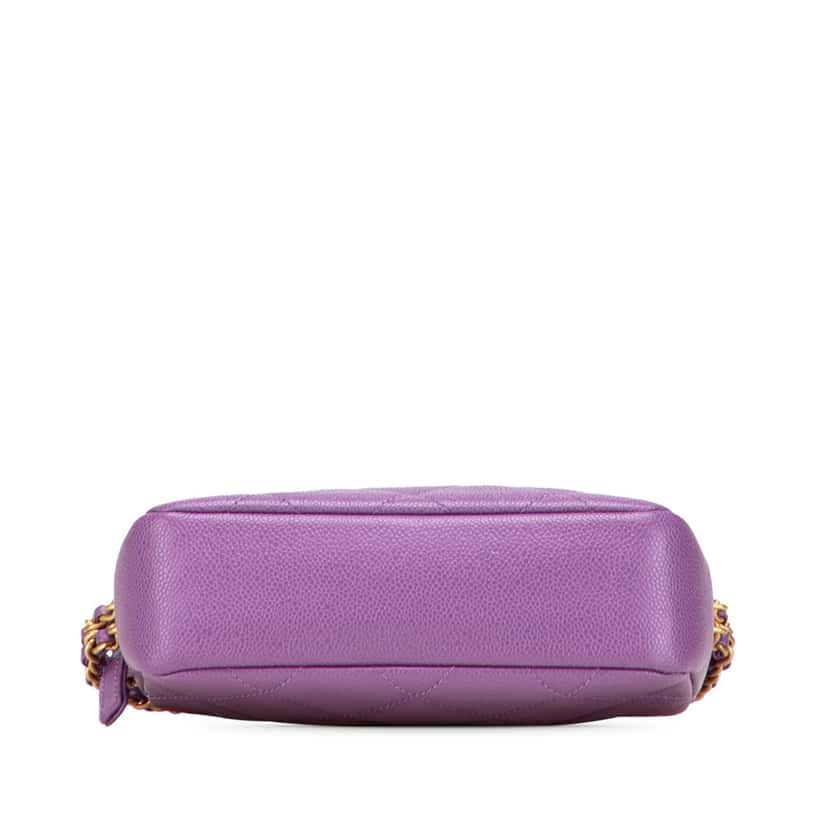 Chanel Quilted Caviar My Perfect Camera Case Purple Leather Good condition - Inside View
