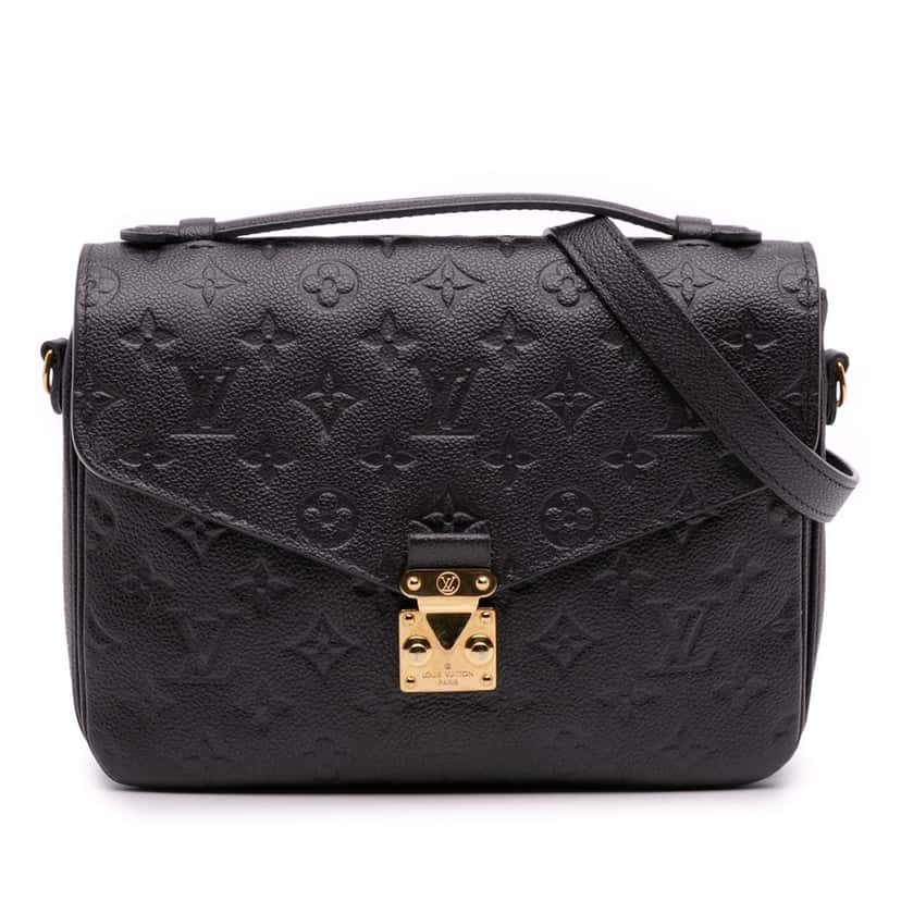 Louis Vuitton Monogram Empreinte Pochette Metis Black Leather Good condition - Front View