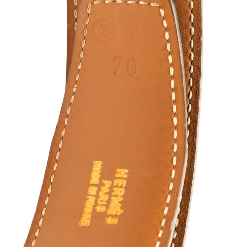 Hermès Box Calf and Gulliver Constance H Belt Black Leather Good condition - Box View