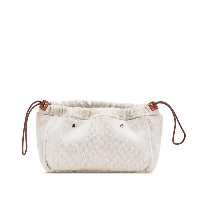 Hermès Canvas and Barenia Fourbi 25 Pouch Brown Canvas Good condition - Front View