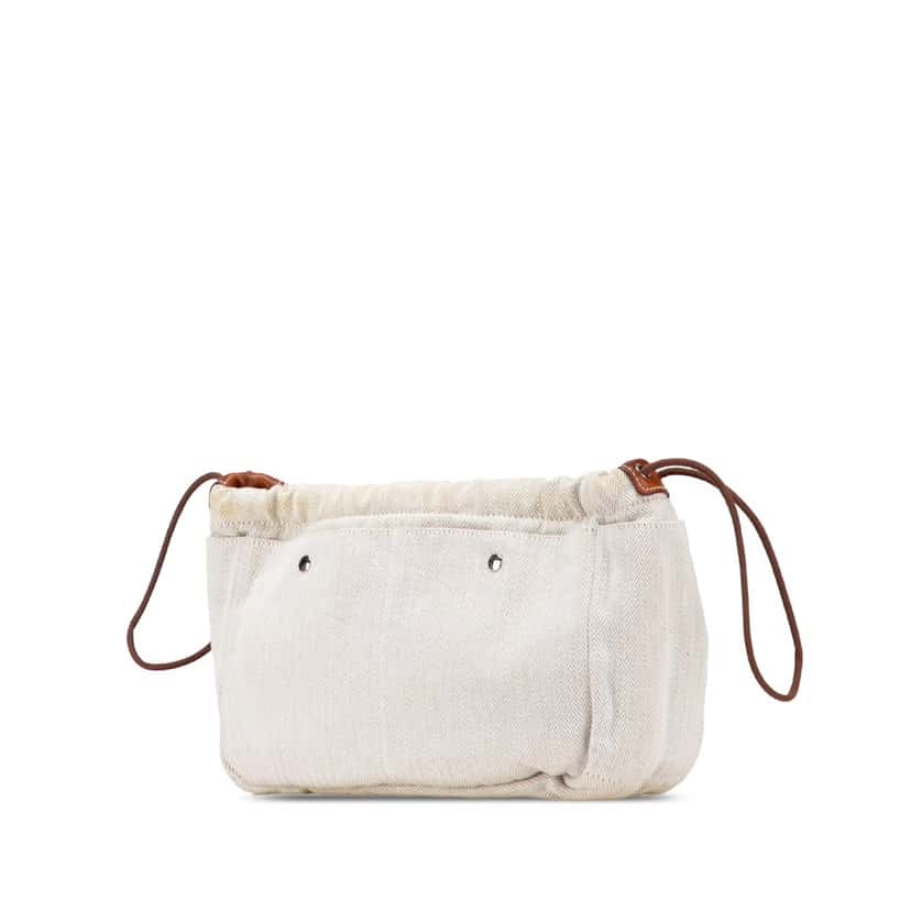 Hermès Canvas and Barenia Fourbi 25 Pouch Brown Canvas Good condition - Back View