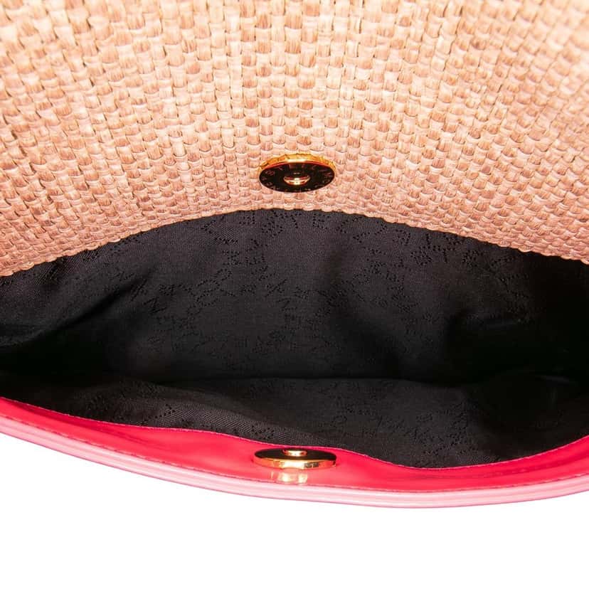 Stella Mccartney Raffia Falabella Fold Over Clutch Brown Good condition - Box View