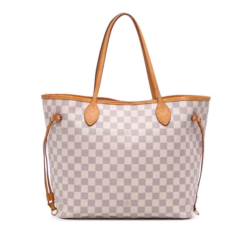 Louis Vuitton Damier Azur Neverfull MM White Canvas Good condition - Front View