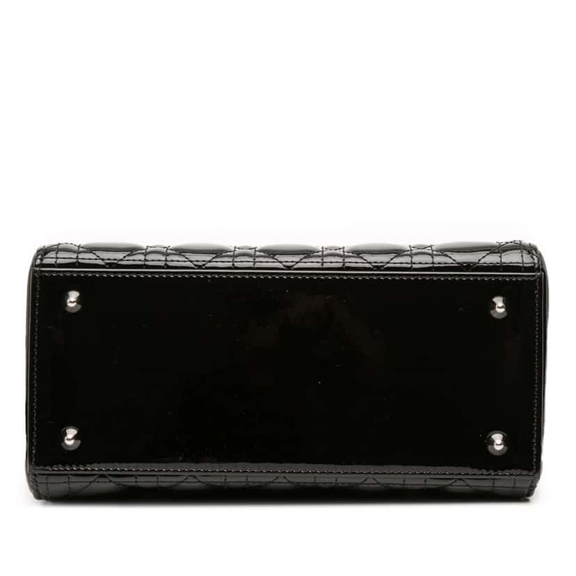 Dior Medium Patent Cannage Lady Dior Black Leather Good condition - Inside View