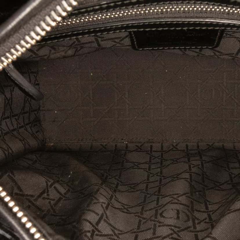 Dior Medium Patent Cannage Lady Dior Black Leather Good condition - Model View