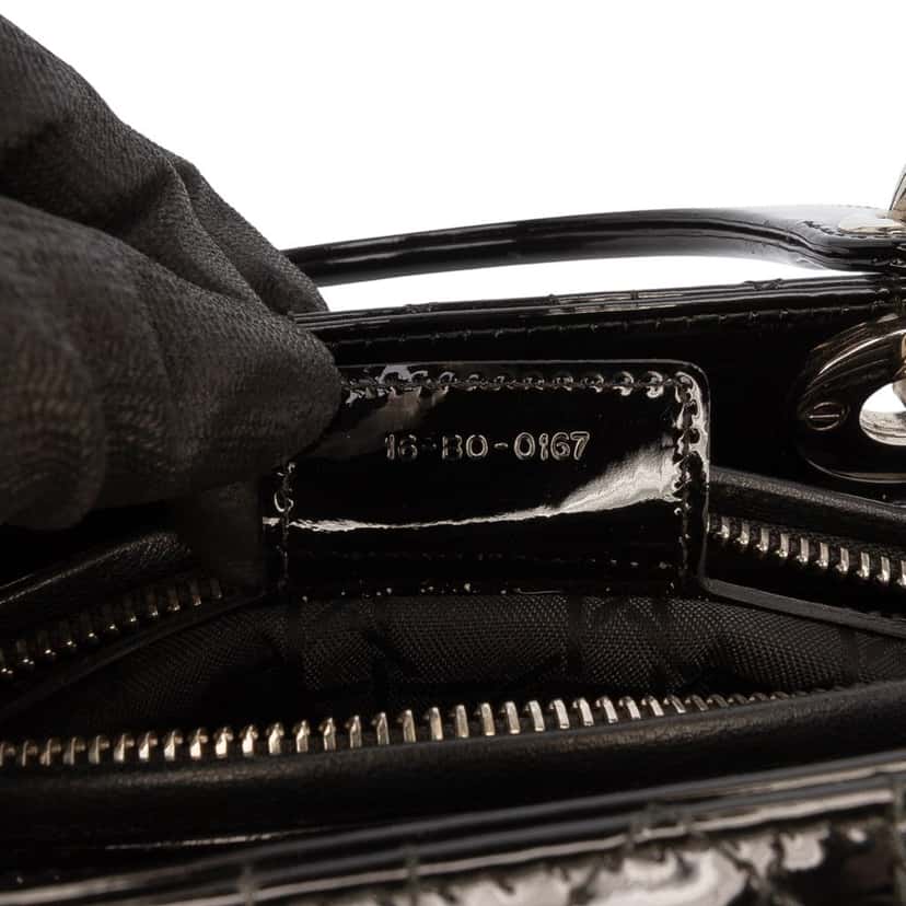 Dior Medium Patent Cannage Lady Dior Black Leather Good condition - Box View