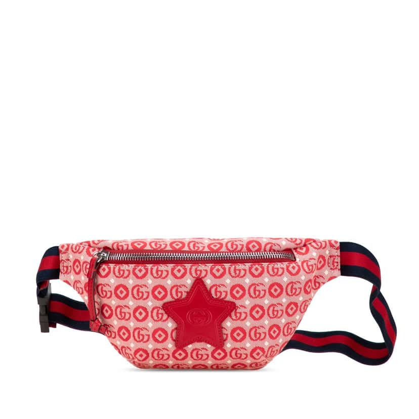Gucci Kids GG Canvas Star Belt Bag Red Canvas Good condition - Front View