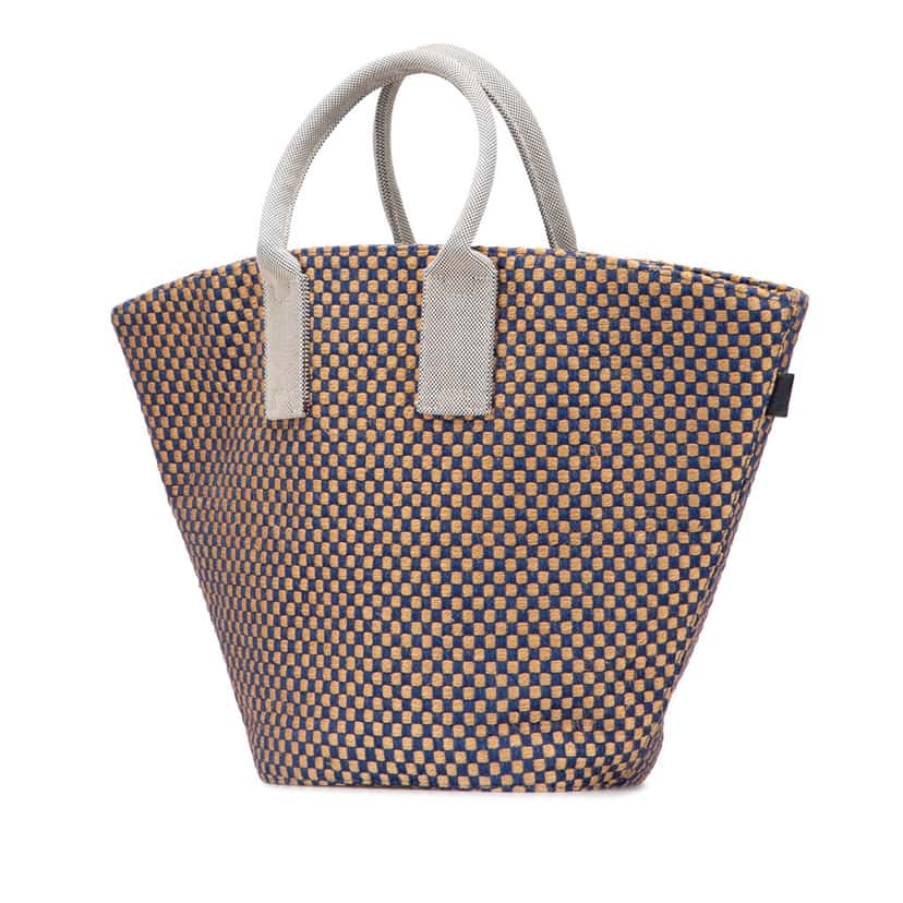 Hermès Linen and Jute Panier Bus Tote GM Brown Polyester Good condition - Back View