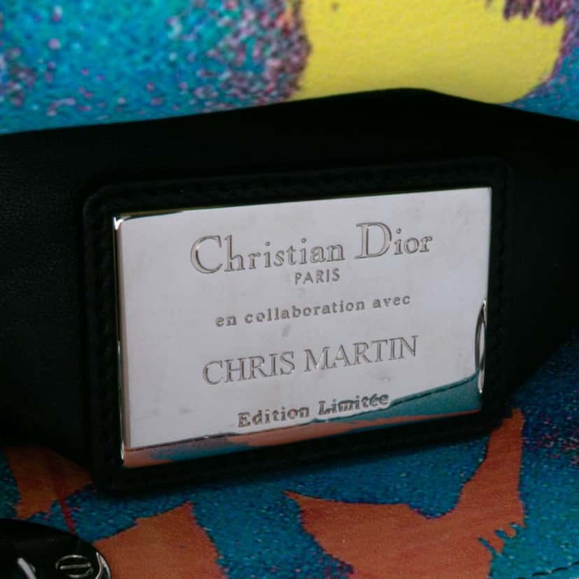 Dior Chris Martin Small Calfskin Lady Dior Blue Leather Good condition - Box View