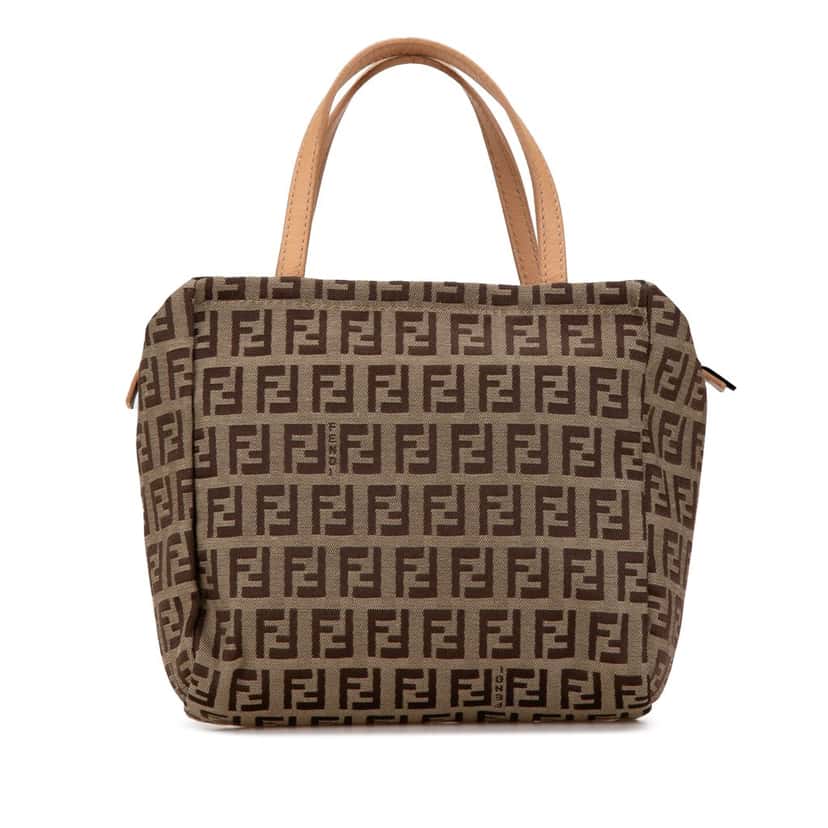 Fendi Zucchino Canvas Handbag Brown Canvas Good condition - Inside View