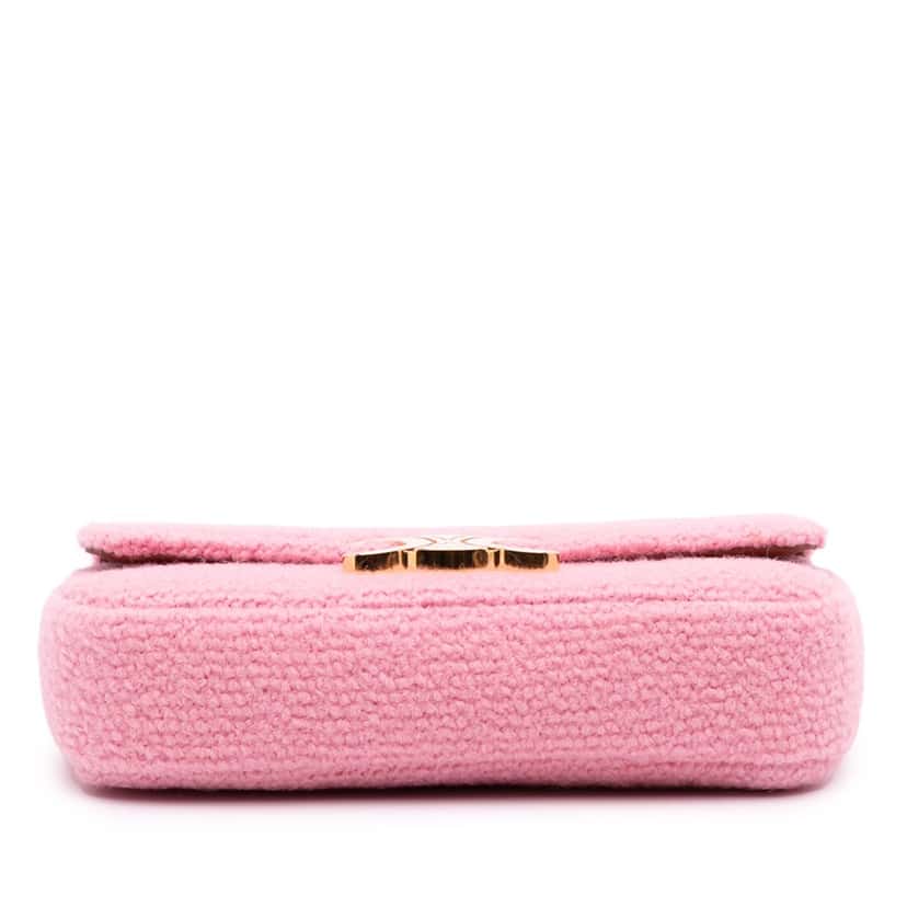 Celine Tweed Claude Chain Shoulder Bag Pink Tweed Good condition - Inside View