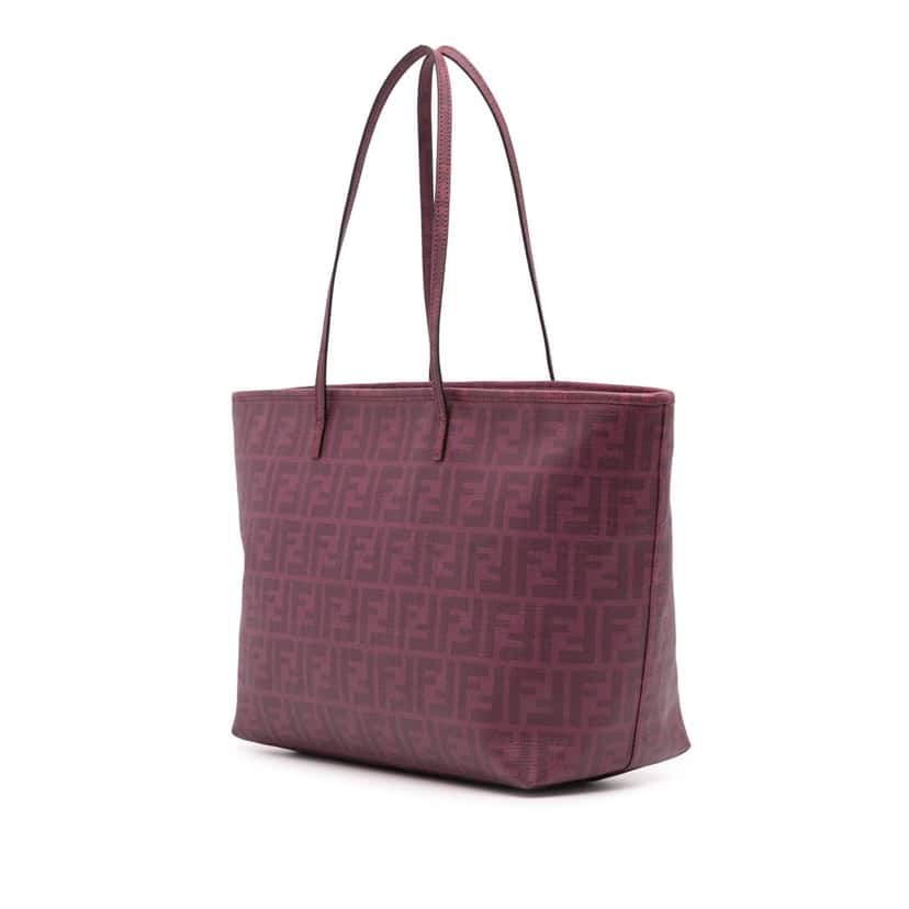 Fendi Zucca Coated Canvas 1974 Shopping Tote Purple Canvas Good condition - Back View