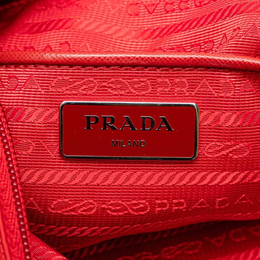 Prada Tessuto Zip Top Crossbody Red Good condition - Box View