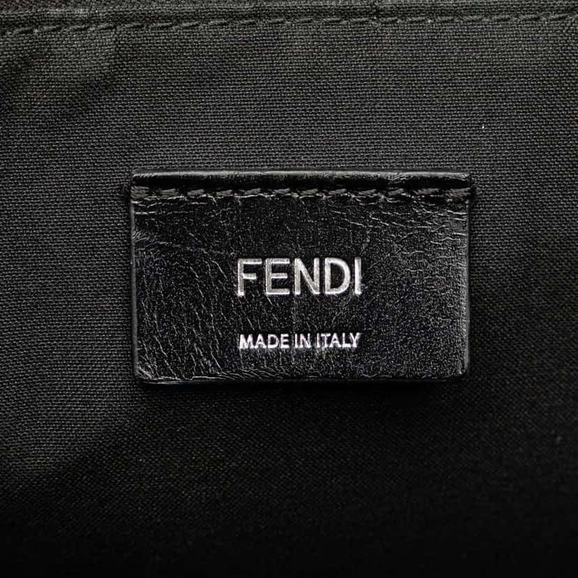 Fendi Zucca Coated Canvas Diagonal Shopping Tote Black Canvas Good condition - Box View