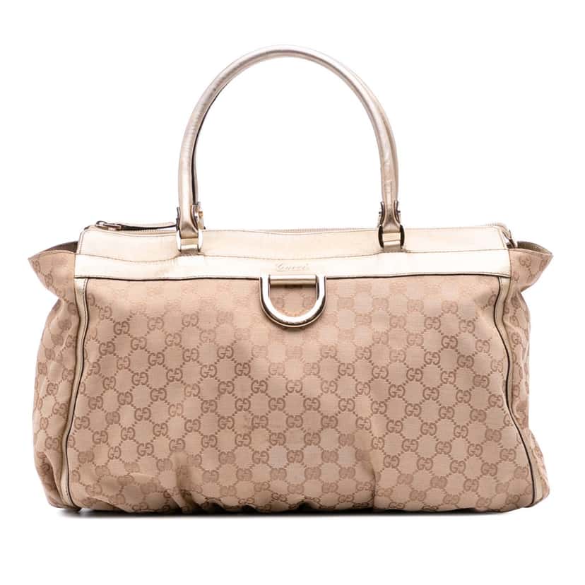 Gucci Large GG Canvas Abbey D Ring Tote Brown Canvas Good condition - Front View