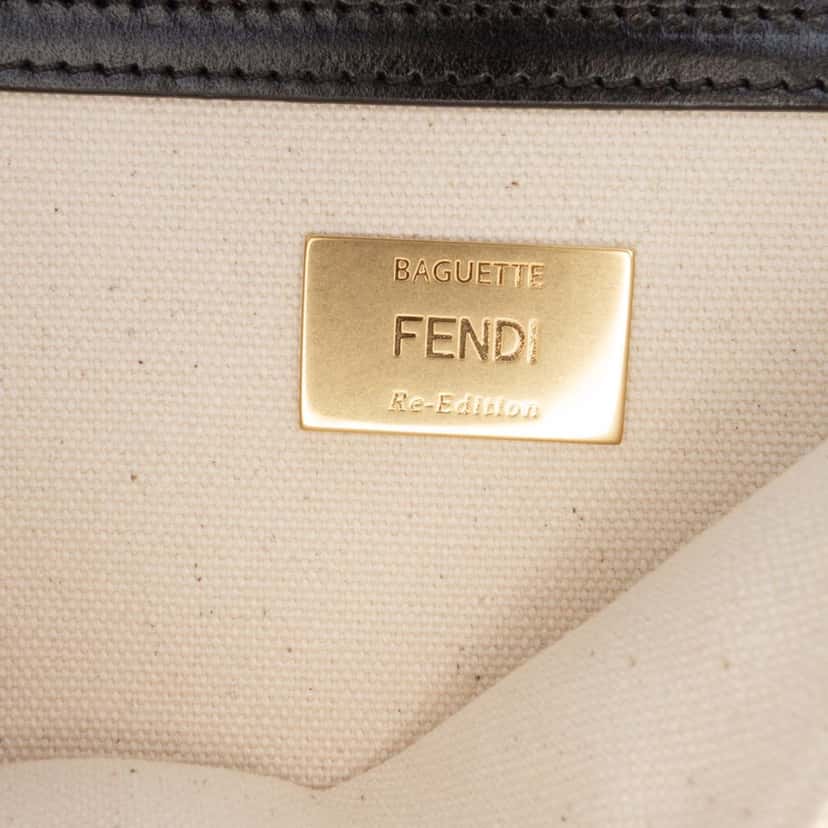 Fendi Chinese Valentines Day Zucca Embroidered Canvas Baguette Satchel Brown Canvas Good condition - Box View