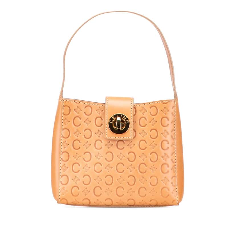 Celine C Macadam Leather Handbag Brown Leather Good condition - Front View