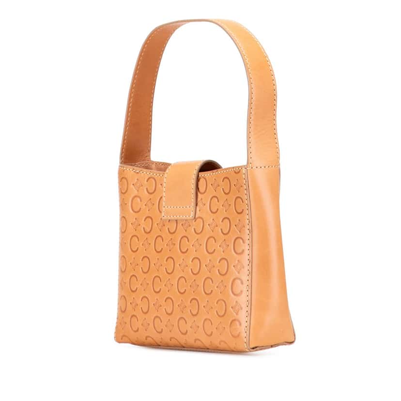 Celine C Macadam Leather Handbag Brown Leather Good condition - Back View