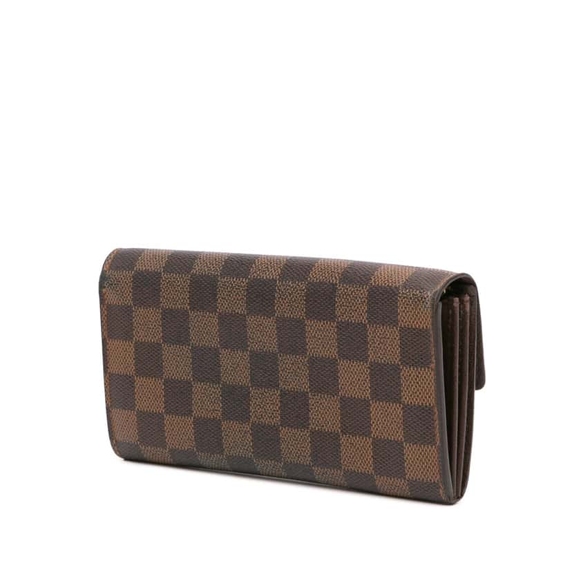 Louis Vuitton Damier Ebene Sarah Wallet Brown Canvas Good condition - Back View
