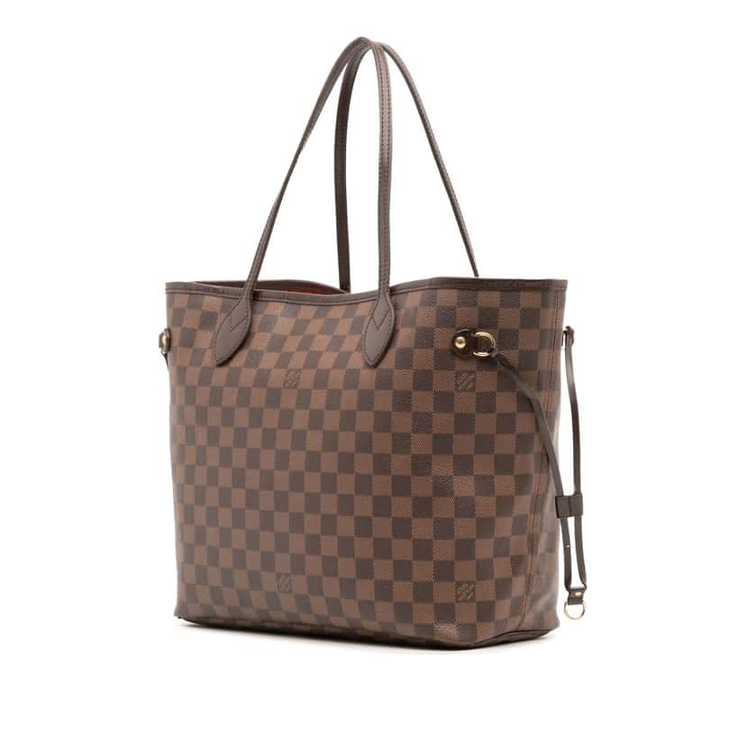 Louis Vuitton Damier Ebene Neverfull MM Brown Canvas Good condition - Back View