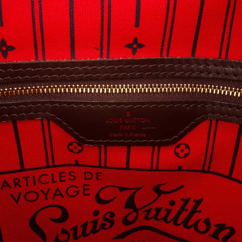 Louis Vuitton Damier Ebene Neverfull MM Brown Canvas Good condition - Box View