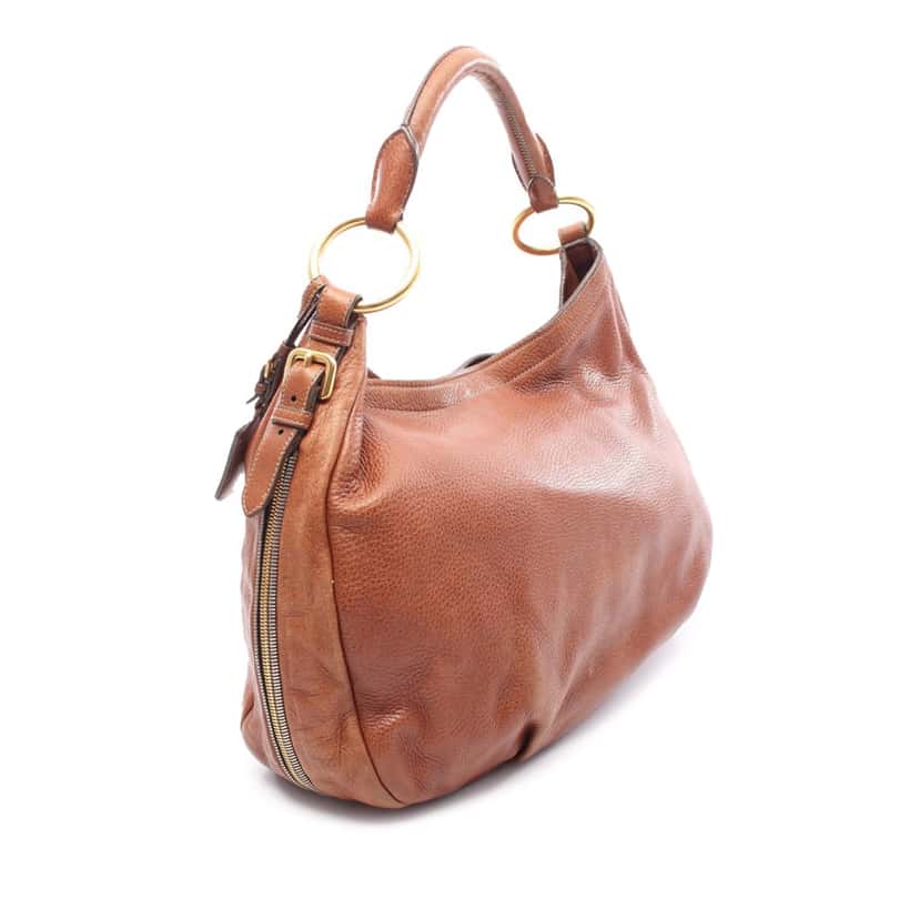 Prada Cervo Antik Hobo Bag Brown Leather Good condition - Back View