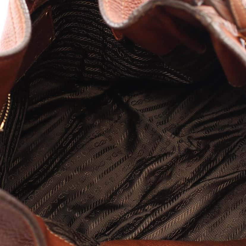 Prada Cervo Antik Hobo Bag Brown Leather Good condition - Inside View