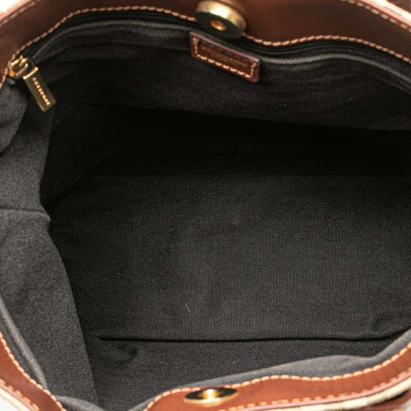 Burberry Haymarket Check Coated Canvas Tote Brown Canvas Good condition - Model View