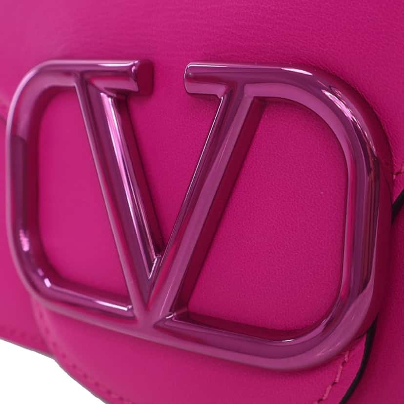 Valentino Small Calfskin VLogo Loco Satchel Pink Leather Good condition - Box View