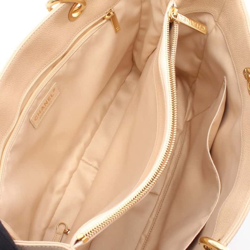 Chanel Caviar Grand Shopping Tote Brown Leather Good condition - Inside View