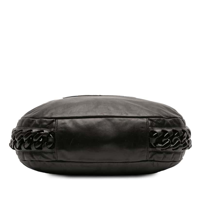 Chanel Calfskin Modern Chain Rhodoid Hobo Black Leather Good condition - Inside View