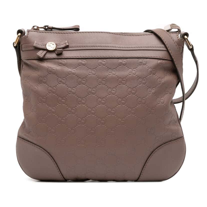Gucci Guccissima Mayfair Crossbody Brown Leather Good condition - Front View
