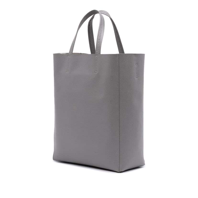 Celine Small Grained Calfskin Vertical Cabas Tote Grey Leather Good condition - Back View