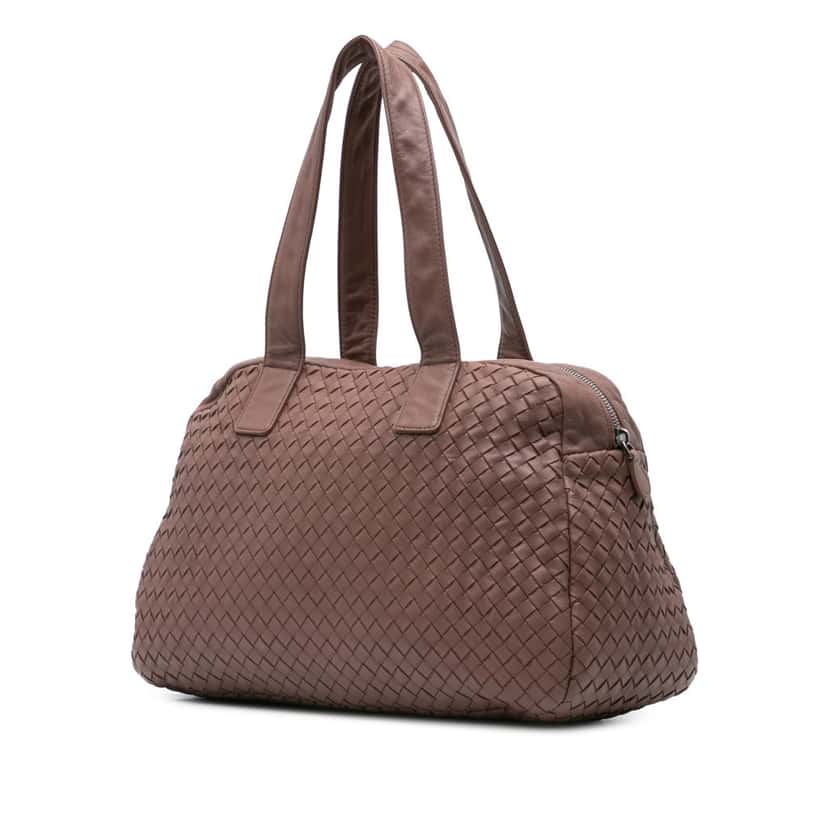 Bottega Veneta Nappa Intrecciato Shoulder Bag Brown Leather Good condition - Back View