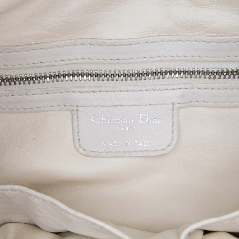Dior Lambskin Cannage Lady Dior Soft Shopping Tote White Leather Good condition - Box View