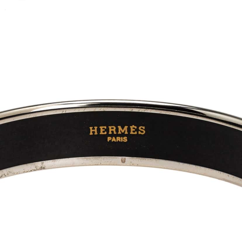 Hermès Narrow Moon Stars Enamel Bangle 65 Green Good condition - Box View