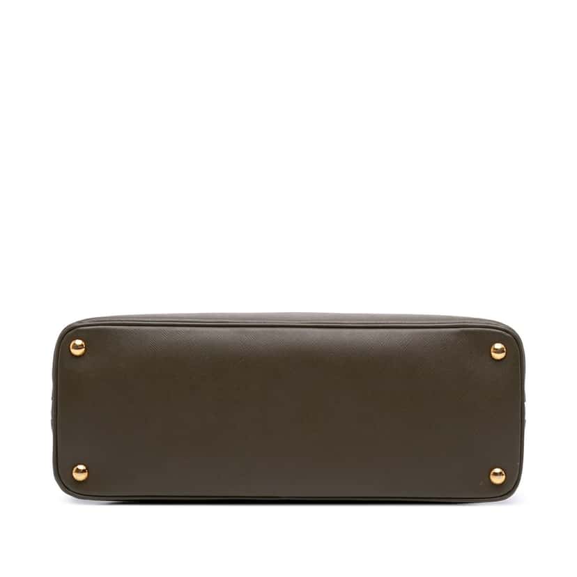 Prada Large Saffiano Lux Promenade Satchel Brown Leather Good condition - Inside View