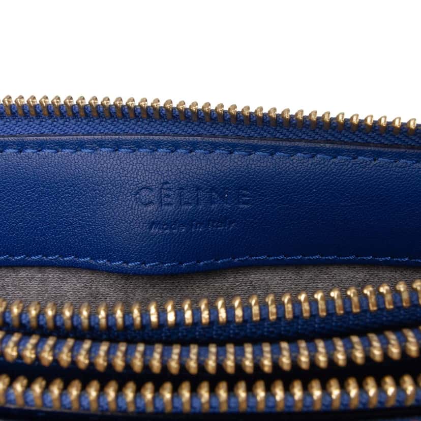 Celine Small Lambskin Trio Crossbody Blue Leather Good condition - Box View