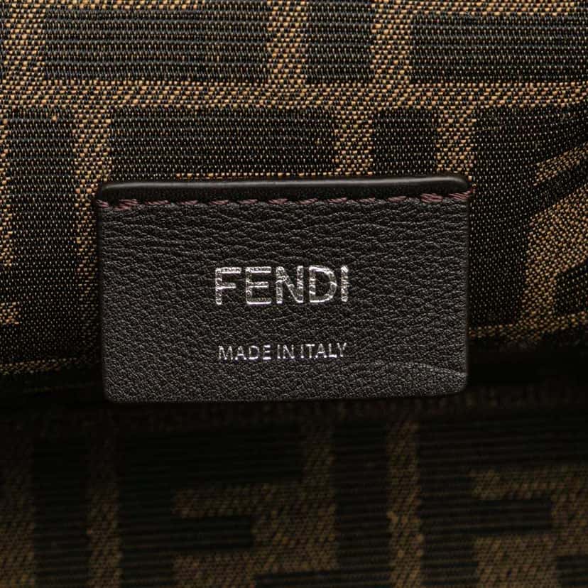 Fendi Small Fendi First Leather and Suede Striped Crossbody Brown Leather Good condition - Box View
